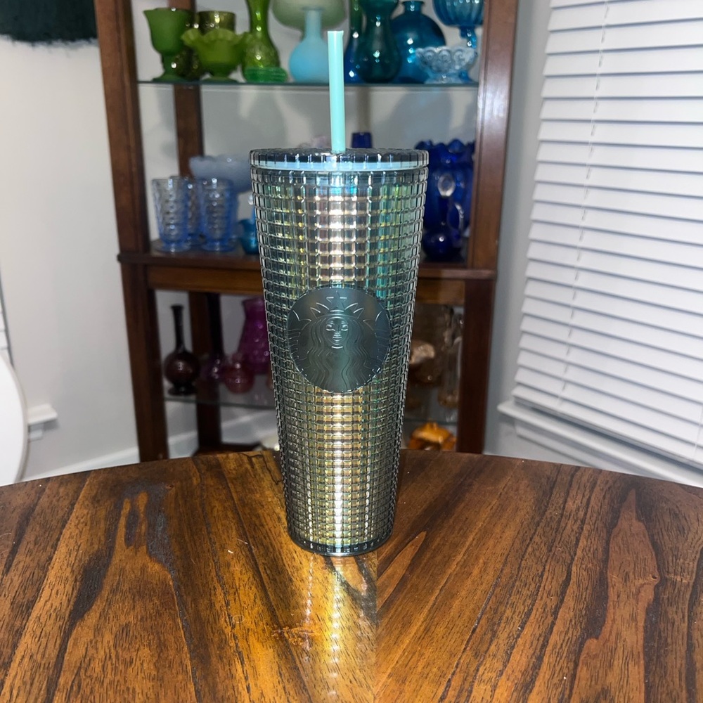 Starbucks Iridescent Green Grid 24 oz Cold Cup